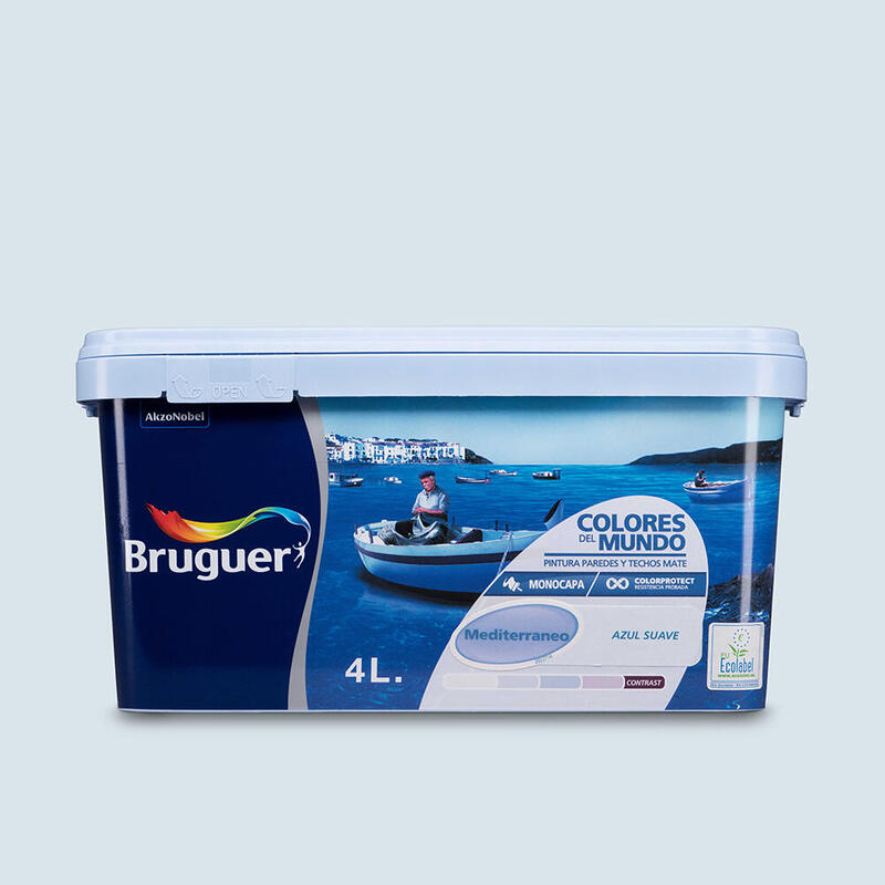 Colores Del Mundo Mediterraneo Azul Suave 4l 5056896 Bruguer