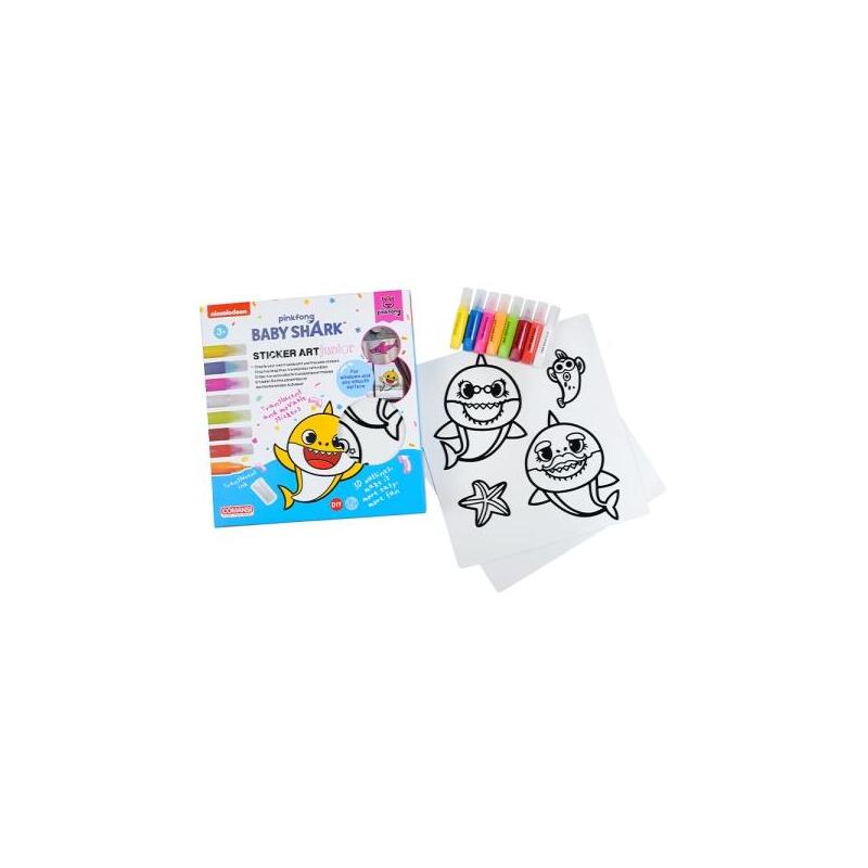 Comansi Sticker Art Junior Baby Sharkâ - Pegatinas Creativas Para Ventanas  - Manualidades Infantiles - Surtido