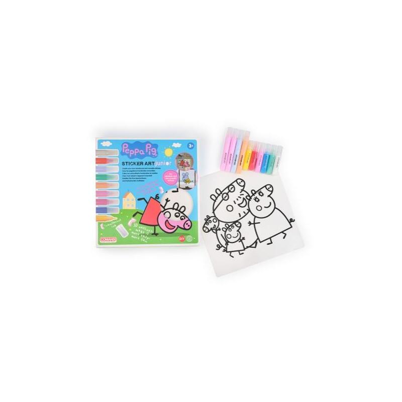 Comansi Sticker Art Junior Peppa Pigâ - Pegatinas Creativas Para Ventanas  - Manualidades Infantiles - Surtido
