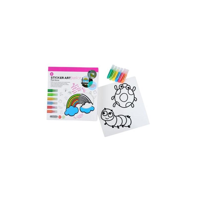 Comansi Sticker Art Junior Rainbowâ - Pegatinas Creativas Para Ventanas  - Manualidades Infantiles - Surtido Temã¡Tico