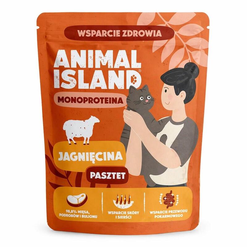 Comida Húmeda Para Gatos Animal Island Mono Lamb 100g