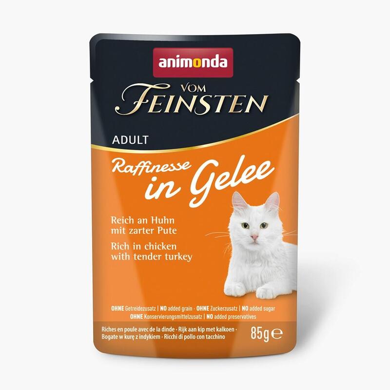 Comida Húmeda Para Gatos Animonda Vom Feinsten Adult Raffinesse En Gelatina Rica En Pollo Con Pavo 85g