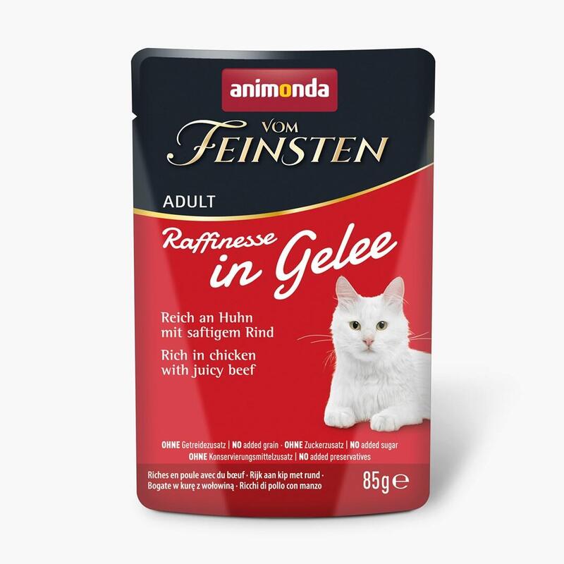Comida Húmeda Para Gatos Animonda Vom Feinsten Adult Raffinesse En Gelatina Rica En Pollo Con Ternera 85g