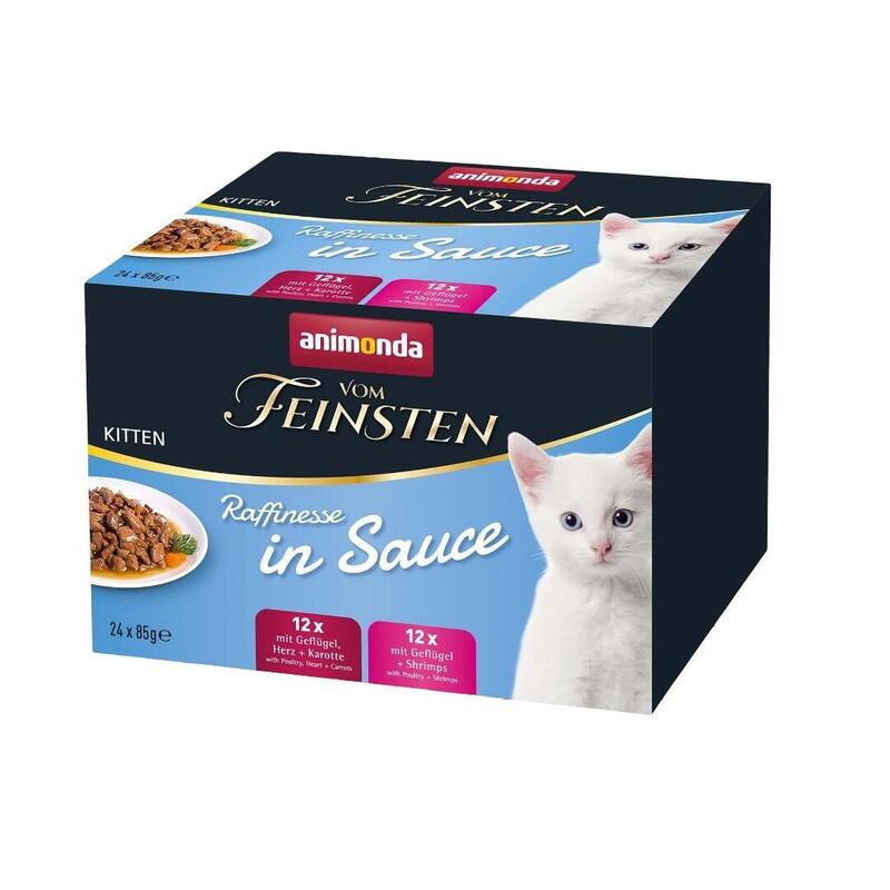 Comida Húmeda Para Gatos Animonda Vom Feinsten Kitten Raffinesse In Sauce 24x85g