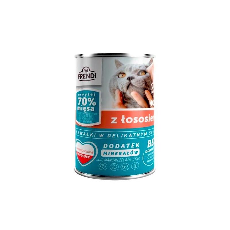 Comida Húmeda Para Gatos Frendi Con Trozos De Salmón En Salsa Delicada 400g