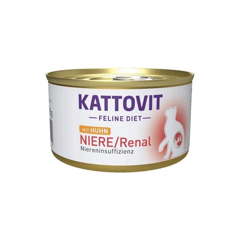 Comida Húmeda Para Gatos Kattovit Feline Diet Niere/Renal Chicken 185g