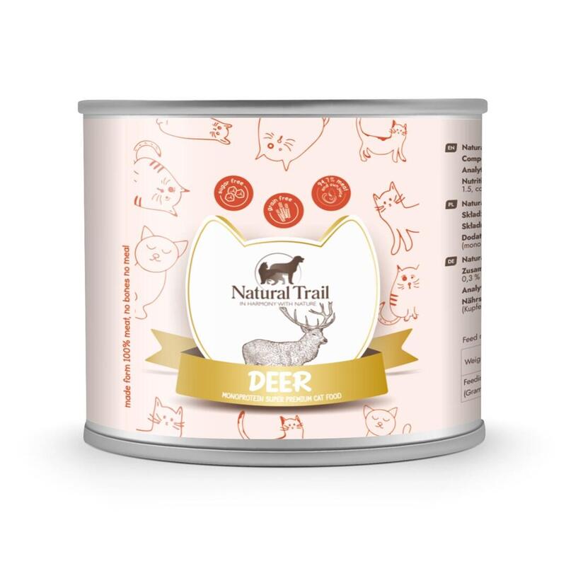 Comida Húmeda Para Gatos Natural Trail Monoprotein Deer 185g