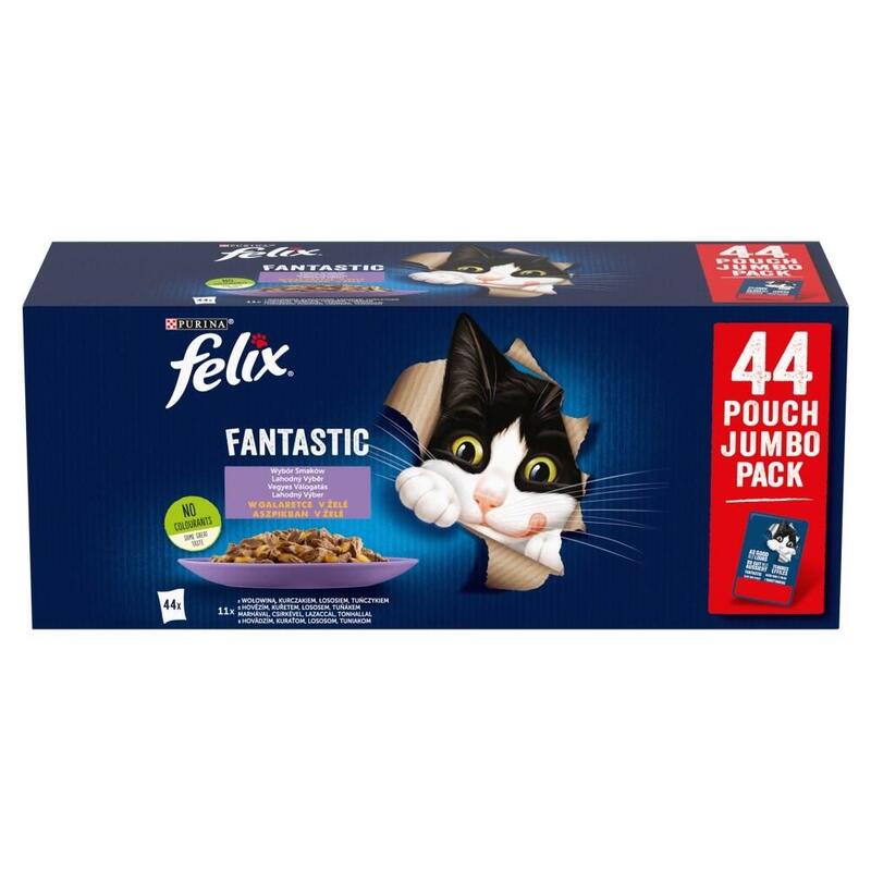 Comida Húmeda Para Gatos Purina Felix Fantastic Mix In Jelly 44 X 85g