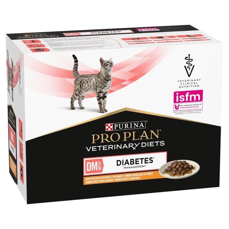 Comida Húmeda Para Gatos Purina Pro Plan Veterinary Diets Dm St/Ox Diabetes Management 10 X 85 G