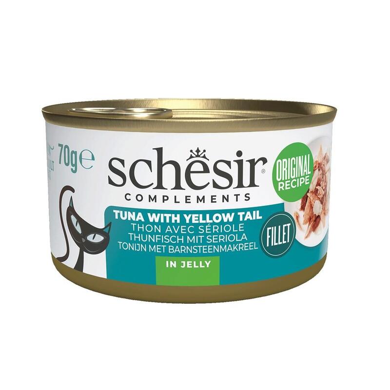 Comida Húmeda Para Gatos Schesir Complements Tuna With Yellow Tail In Jelly 70g
