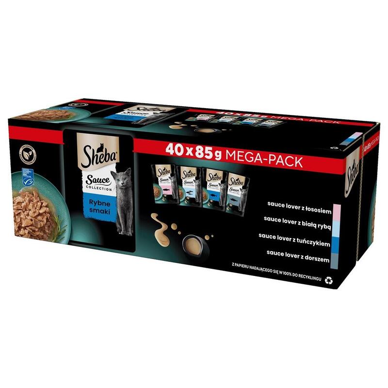 Comida Húmeda Para Gatos Sheba Sauce Collection Colección De Sabores De Pescado 40x85 G