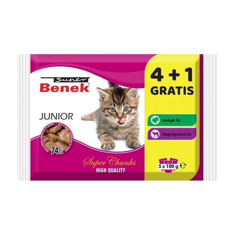 Comida Húmeda Para Gatos Super Benek Junior - 5 X 100g