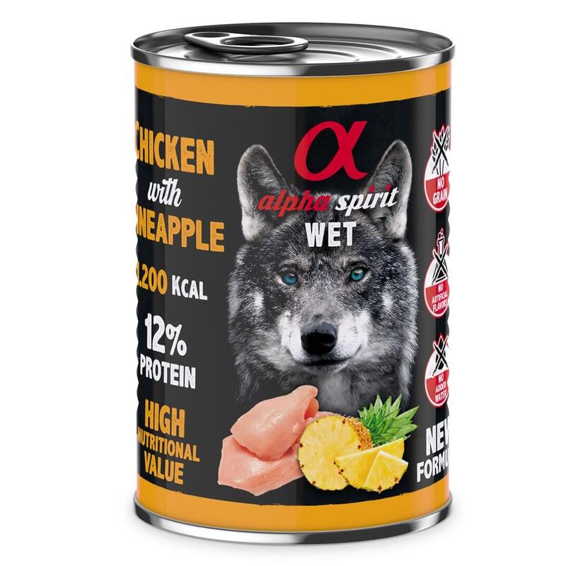 Comida Húmeda Para Perros Alpha Spirit Wet Pollo Con Piña 400g