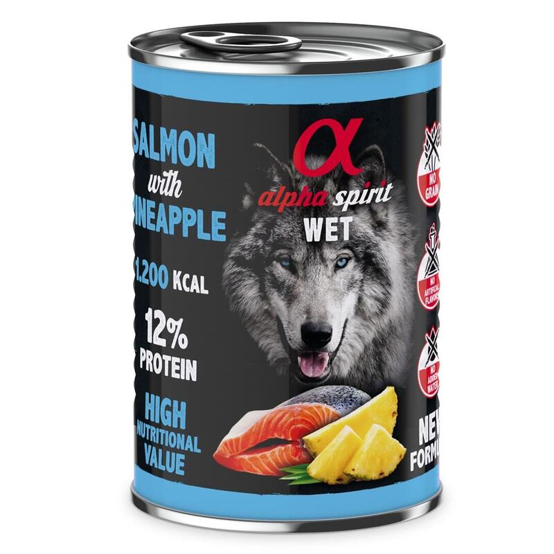Comida Húmeda Para Perros Alpha Spirit Wet Salmón Con Piña 400g