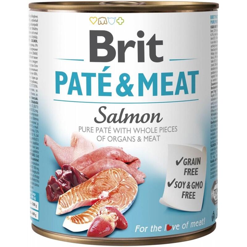 Comida Húmeda Para Perros Brit Paté & Meat Con Salmón 800g