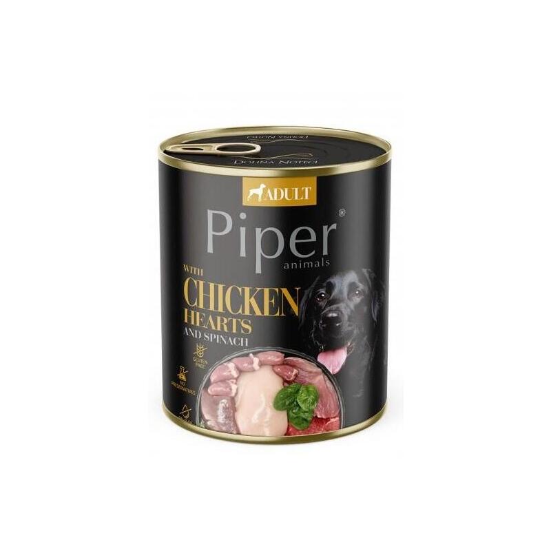 Comida Húmeda Para Perros Dolina Noteci Piper Chicken Hearts With Spinach 800 G