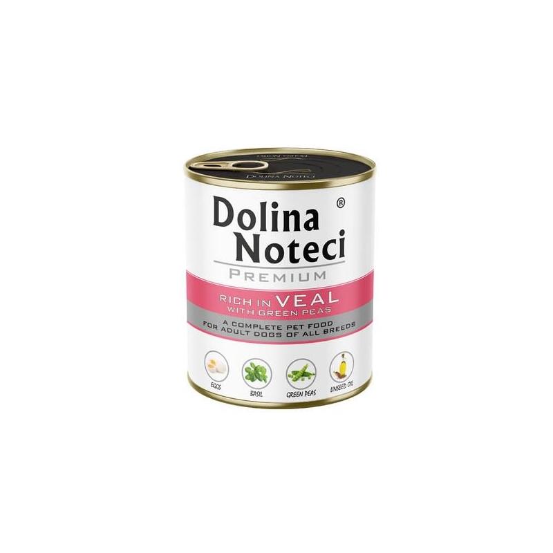 Comida Húmeda Para Perros Dolina Noteci Premium Rico En Ternera Con Guisantes Verdes 800g
