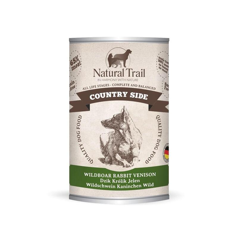 Comida Húmeda Para Perros Natural Trail Country Side Jabalí Conejo Ciervo 400 G