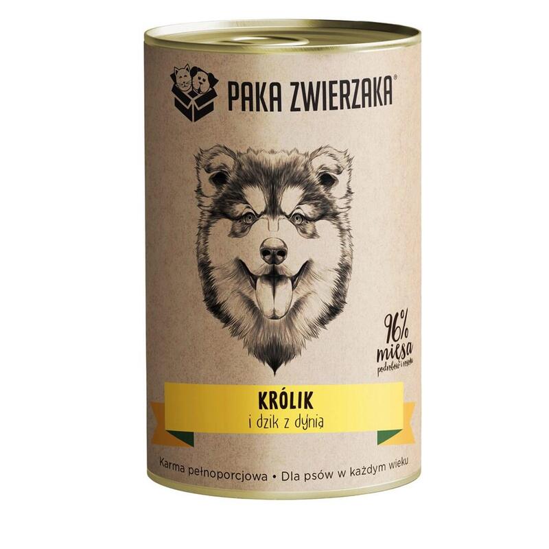 Comida Húmeda Para Perros Paka Zwierzaka Rabbit And Boar With Pumpkin 400g