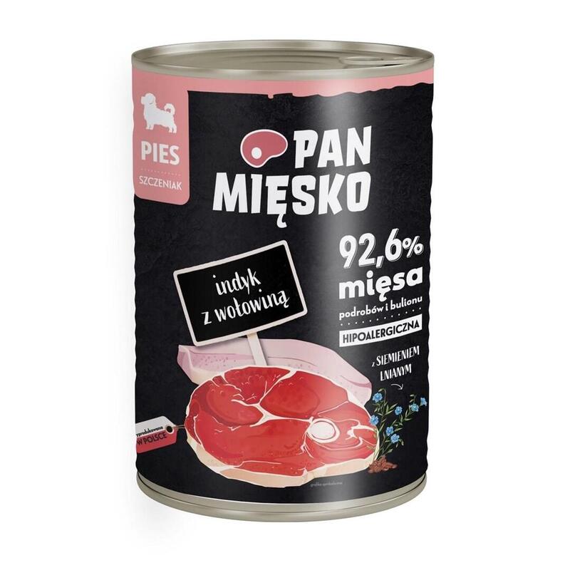 Comida Húmeda Para Perros Pan Miesko Pavo Con Ternera 400g