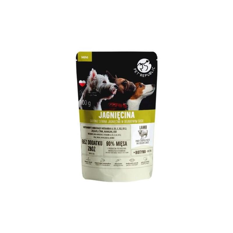 Comida Húmeda Para Perros Pet Republic Mini Cordero Finamente Picado 100 G