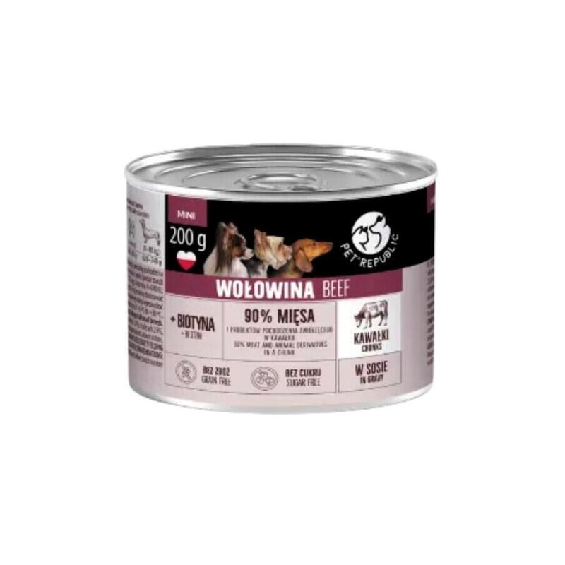 Comida Húmeda Para Perros Pet Republic Trozos Con Ternera En Salsa 200g