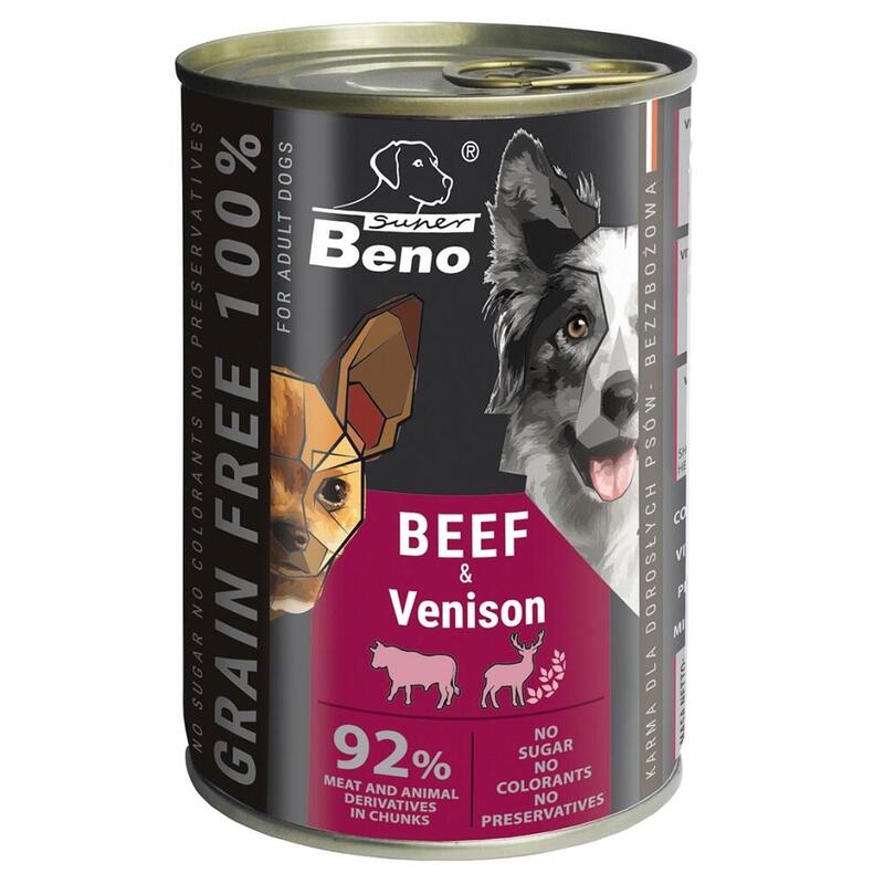 Comida Húmeda Para Perros Super Beno Beef With Venison 415g