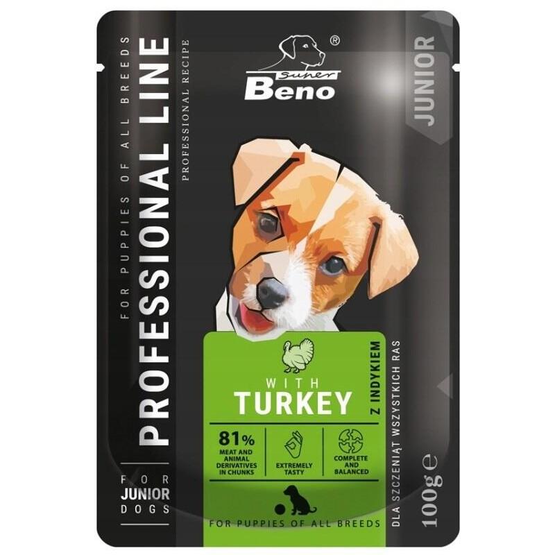 Comida Húmeda Para Perros Super Beno Junior Turkey 100 G