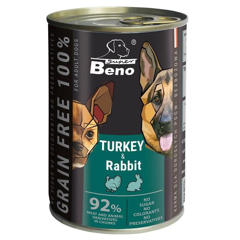Comida Húmeda Para Perros Super Beno Turkey And Rabbit 415g