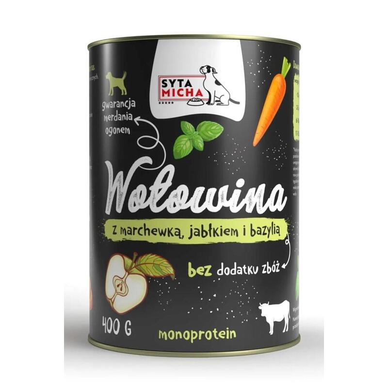 Comida Húmeda Para Perros Syta Micha Beef With Carrot, Apple And Basil 400g