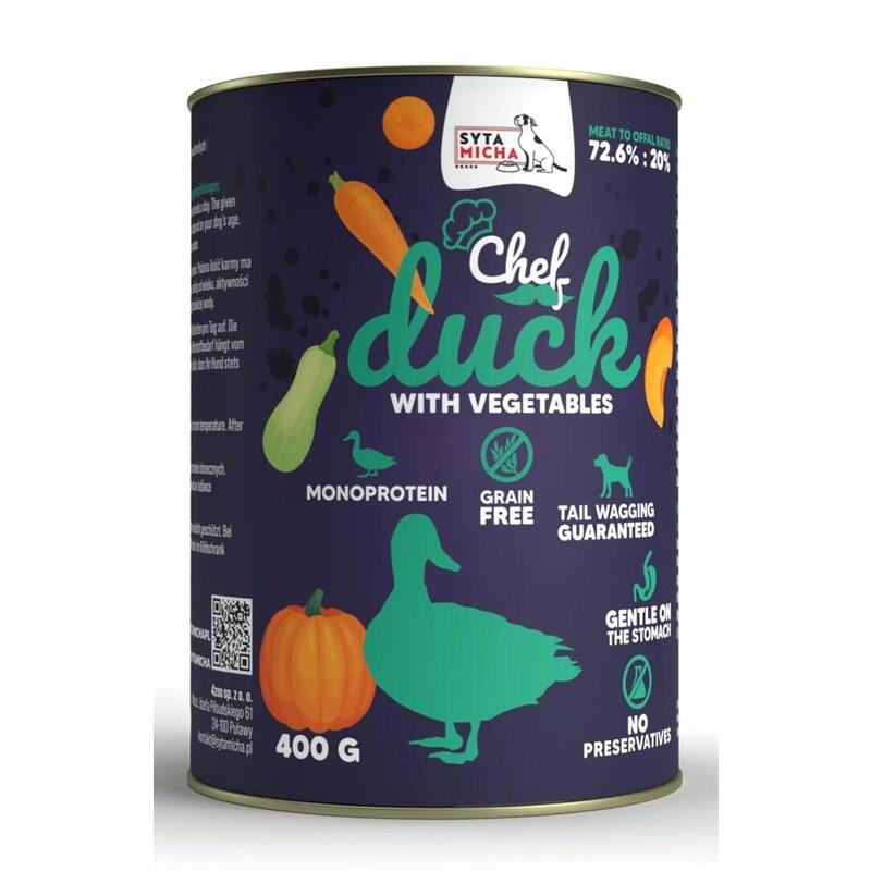 Comida Húmeda Para Perros Syta Micha Chef Duck With Vegetables 400g