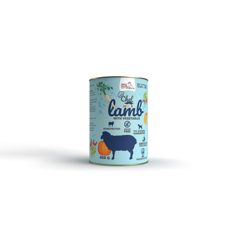 Comida Húmeda Para Perros Syta Micha Chef Junior Cordero Con Verduras 400g