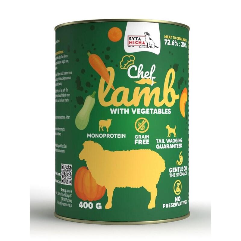 Comida Húmeda Para Perros Syta Micha Chef Lamb With Vegetables 400g