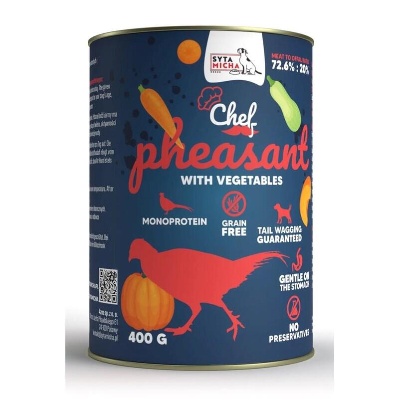 Comida Húmeda Para Perros Syta Micha Chef Pheasant With Vegetables 400g