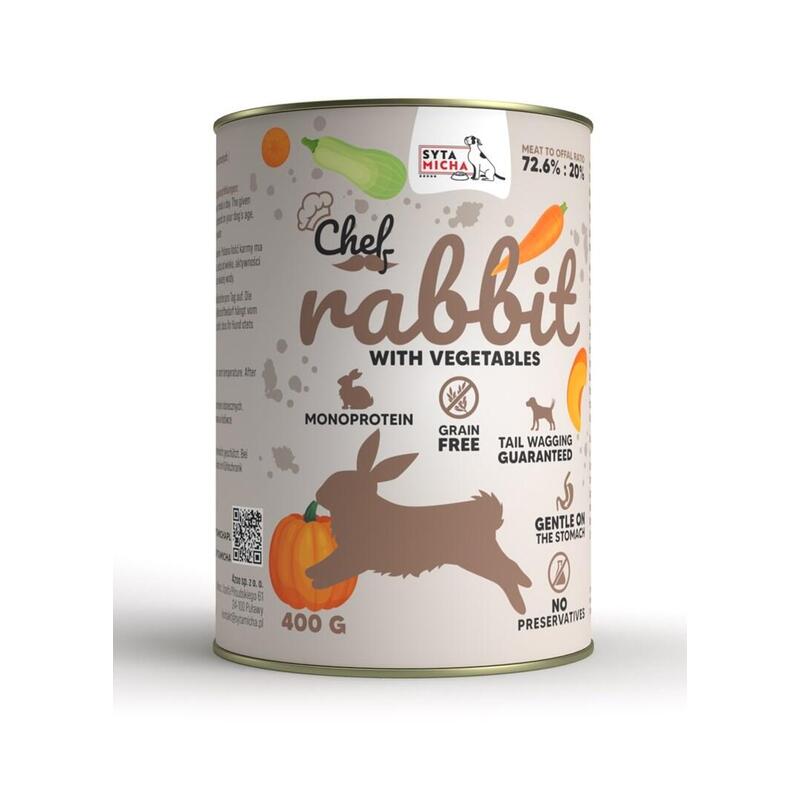 Comida Húmeda Para Perros Syta Micha Chef Rabbit With Vegetables 400 G