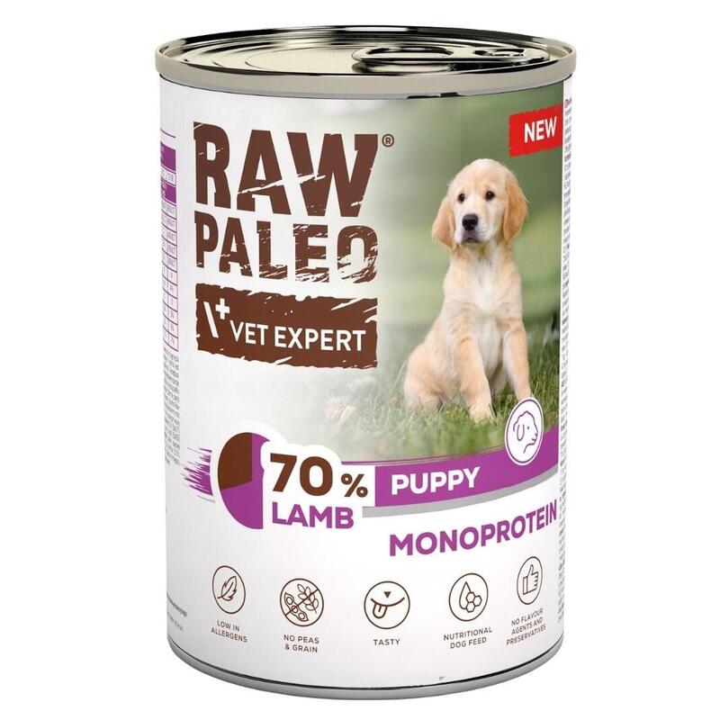 Comida Húmeda Para Perros Vetexpert Raw Paleo Cordero Cachorro 400g