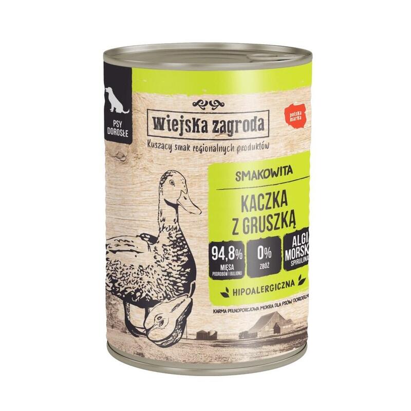 Comida Húmeda Para Perros Wiejska Zagroda Duck With Pear 400g