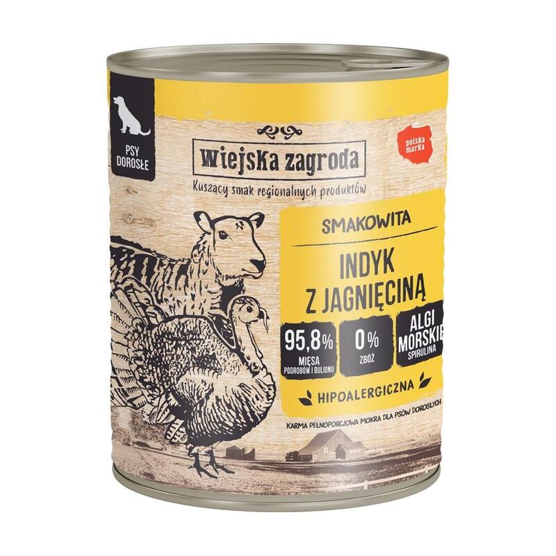 Comida Húmeda Para Perros Wiejska Zagroda Turkey With Lamb 800g