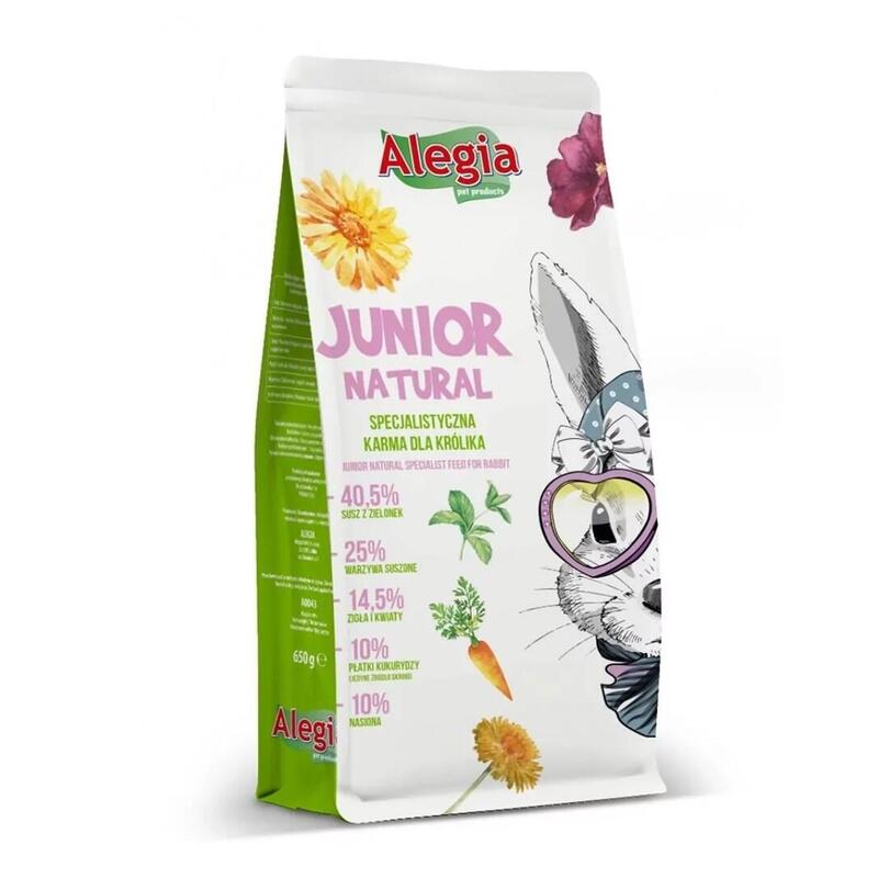 Comida Para Conejos Alegia Junior Natural - 650g