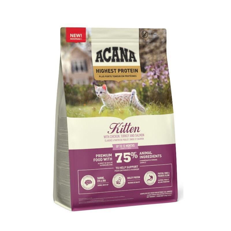 Comida Seca Para Gatos Acana Kitten Pollo, Pavo, Salmón 1,8 Kg