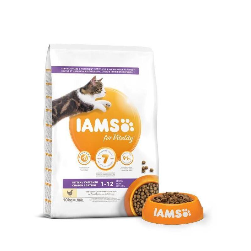 Comida Seca Para Gatos Iams For Vitality Kitten Fresh Chicken 10kg