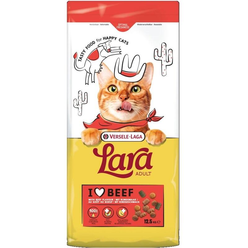 Comida Seca Para Gatos Versele-Laga Lara Beef - 12,5kg