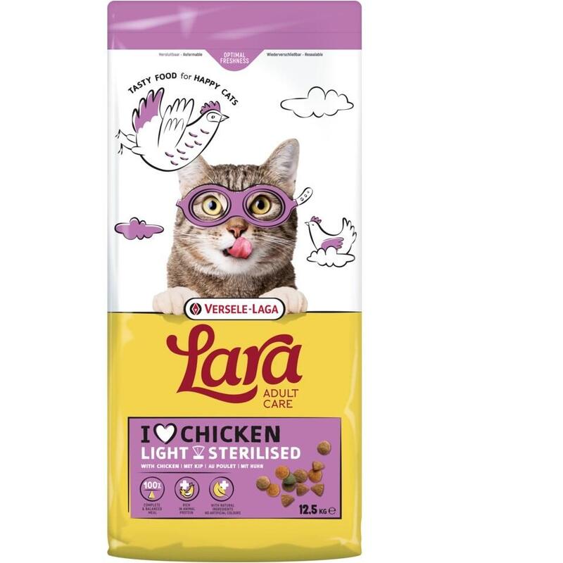 Comida Seca Para Gatos Versele-Laga Lara Light & Sterilized Chicken - 12,5kg