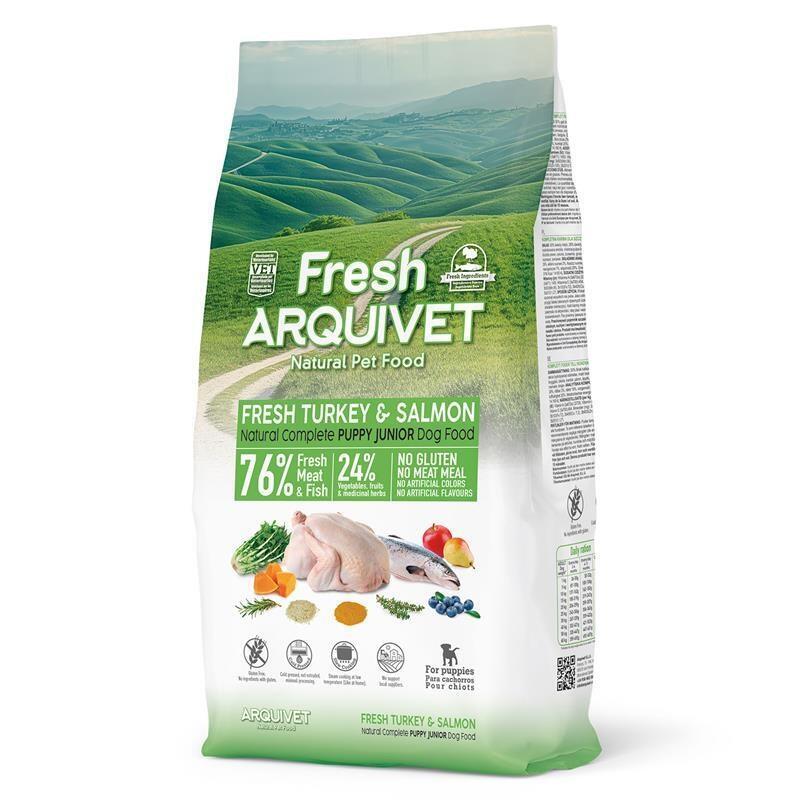 Comida Semi-Húmeda Para Perros Arquivet Fresh Puppy Pavo Y Salmón 10kg