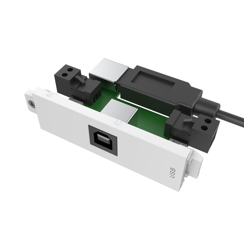 Componente De Placa Frontal Av Modular Módulo Usb B (En El Frente) A A Enchufe Tipo A En La Parte Trasera Y Enchufe Cuadrado Tipo B En El Frente Compatible Con Usb 3.0 Hacia Atrás Con 2.0 Utiliza Usb 5v Para Aumentar Para Cables Más Largos