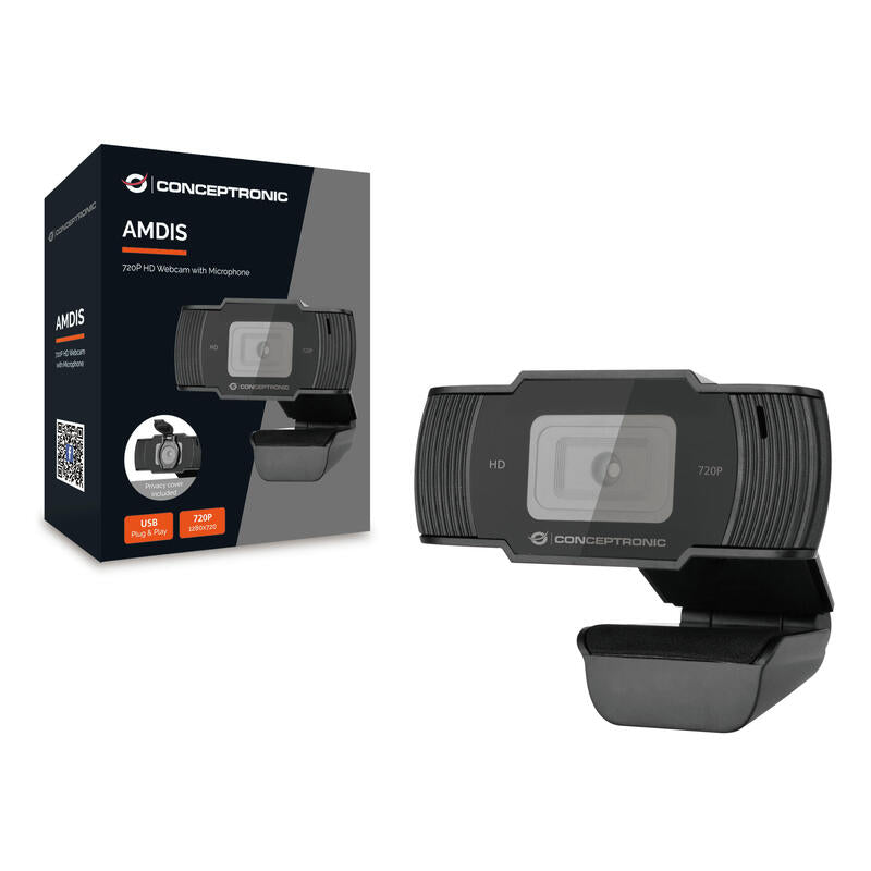 Conceptronic Webcam Amdis 720p Hd Webcam+Microphone Sw