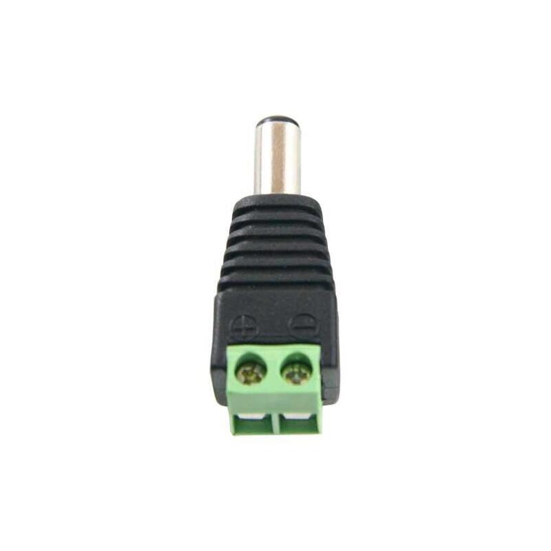 Conector Dc Macho Estándar Con Salida +/- De 2 Terminales Para Alimentación