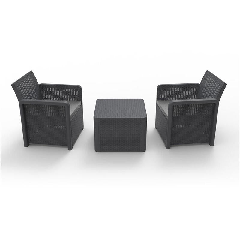 Conjunto Jardín 2 Sillones+1 Mesa Nassau, Antracita
