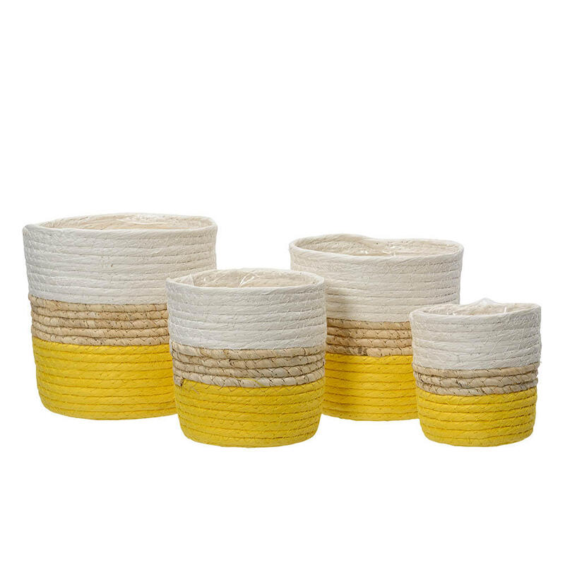 Conjunto Maceta De Cuerda De Papel 4 Unidades