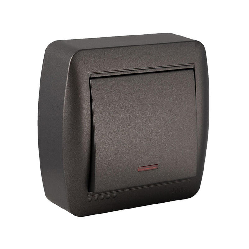 Conmutador / Interruptor Luminoso De Superficie 10 Ax 250 V~. Serie Mural